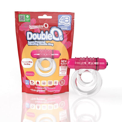 Screaming O Cock Rings Strawberry Screaming DoubleO 6 Ring Vibrator