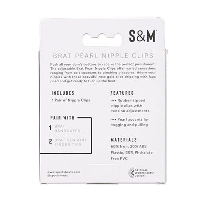Sportsheets BDSM Sportsheets Brat Pearl Nipple Clips