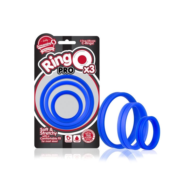 Screaming O Cock Rings Blue Screaming O RingO Pro x3 Cock Rings