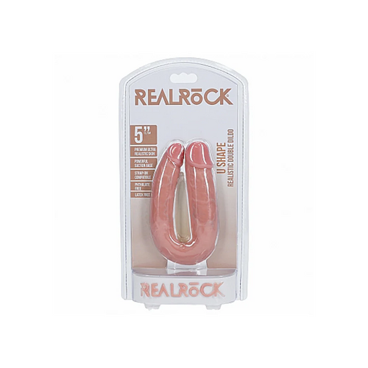 Shots RealRock U Shape Realistic Double Dildo 5"