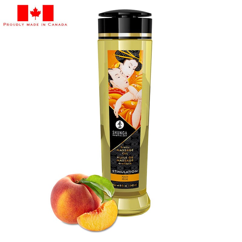 Shunga Lubes & Lotions Shunga Erotic Massage Oil Libido Stimulation Peach 8oz