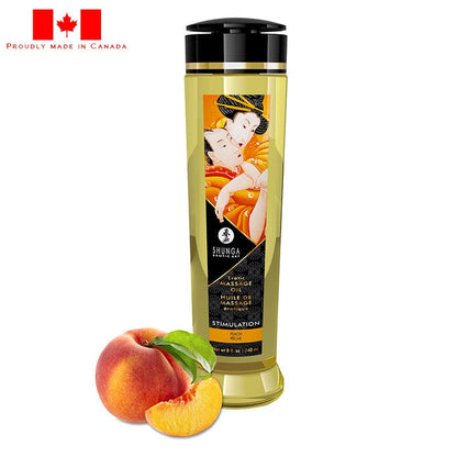 Shunga Lubes & Lotions Shunga Erotic Massage Oil Libido Stimulation Peach 8oz