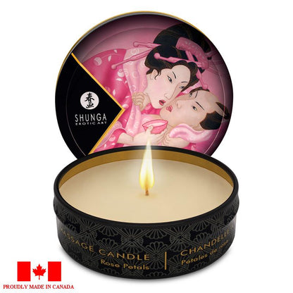 Shunga Sensual Love Rose Petals Shunga Mini Massage Candle