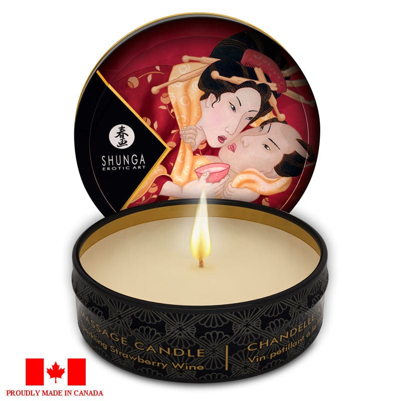 Shunga Sensual Love Sparkling Strawberry Wine Shunga Mini Massage Candle