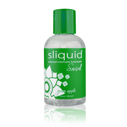Sliquid Lubes & Lotions 4.2oz Sliquid Swirl Green Apple Flavored Lubricant