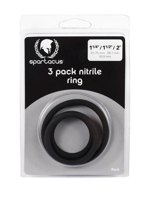 Spartacus Cock Rings Spartacus Nitrile Cock Ring Set in Black