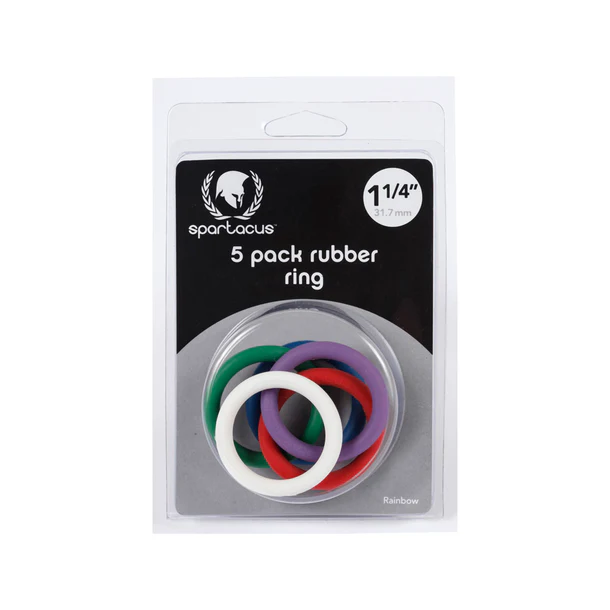 Anillos de goma arcoíris (paquete de 5) de 1,25"