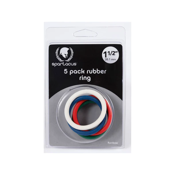 Anillos de goma arcoíris (paquete de 5) de 1,25"
