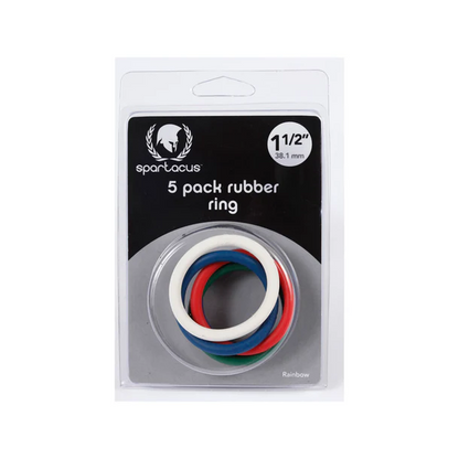 Anillos de goma arcoíris (paquete de 5) de 1,25"