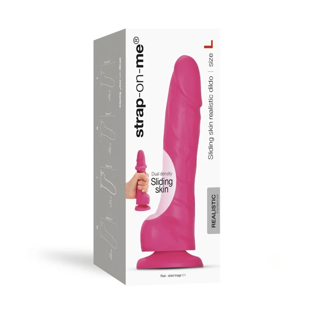 Strap On Me Dildos Large Strap On Me Sliding Skin Realistic Dildo Fuchsia