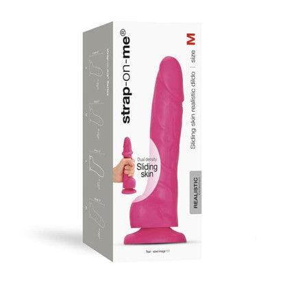 Strap On Me Dildos Medium Strap On Me Sliding Skin Realistic Dildo Fuchsia
