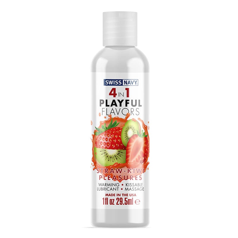Swiss Navy Lubes & Lotions 1oz Swiss Navy Playful Flavors 4 in 1 Straw-Kiwi