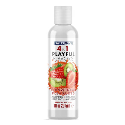 Swiss Navy Lubes & Lotions 1oz Swiss Navy Playful Flavors 4 in 1 Straw-Kiwi