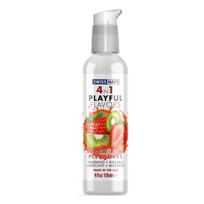 Swiss Navy Lubes & Lotions 4oz Swiss Navy Playful Flavors 4 in 1 Straw-Kiwi
