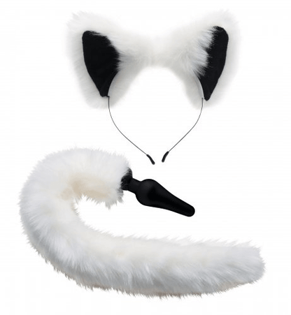 Tailz Fetish Tailz White Fox Tail Anal Plug and Ears Set