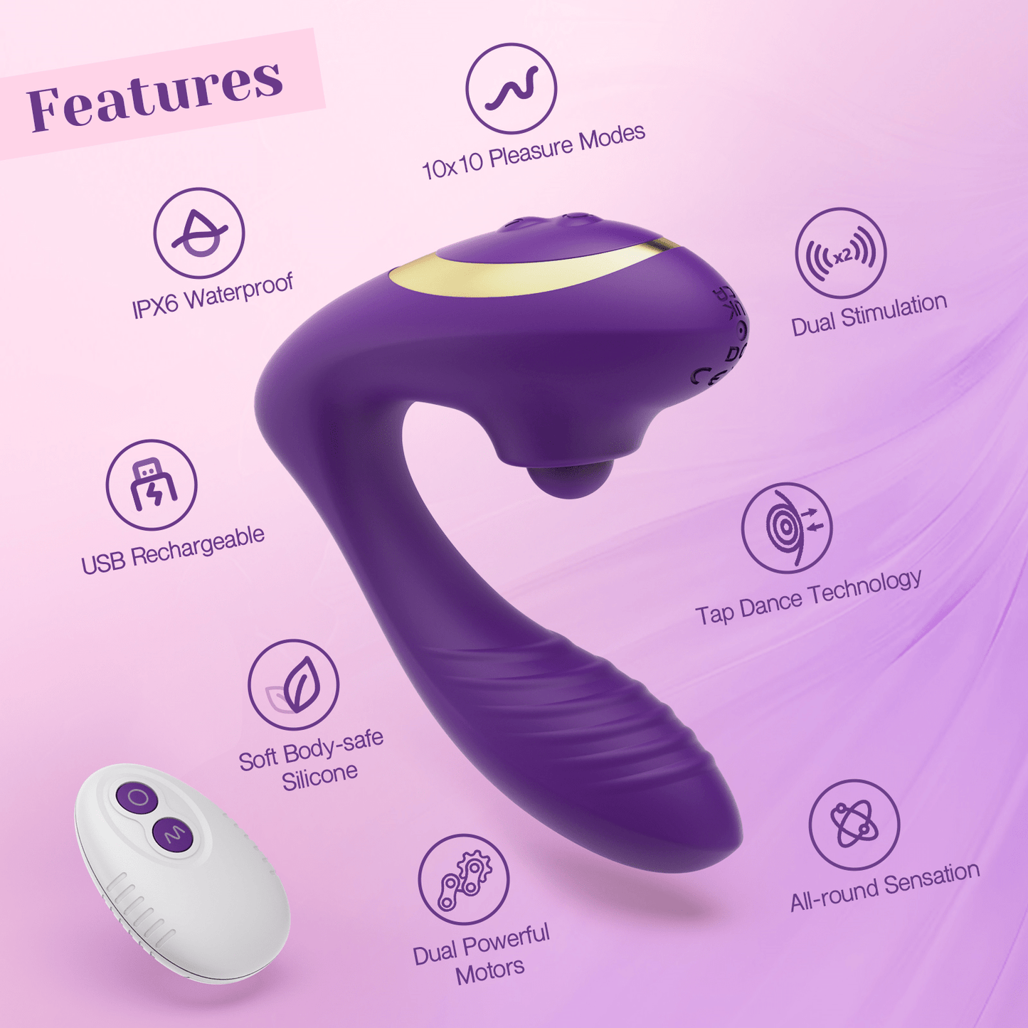 Tracy's Dog Vibrators Tracy's Dog OG Pop 2 in 1 Tapping Vibrator
