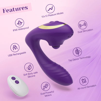 Tracy's Dog Vibrators Tracy's Dog OG Pop 2 in 1 Tapping Vibrator