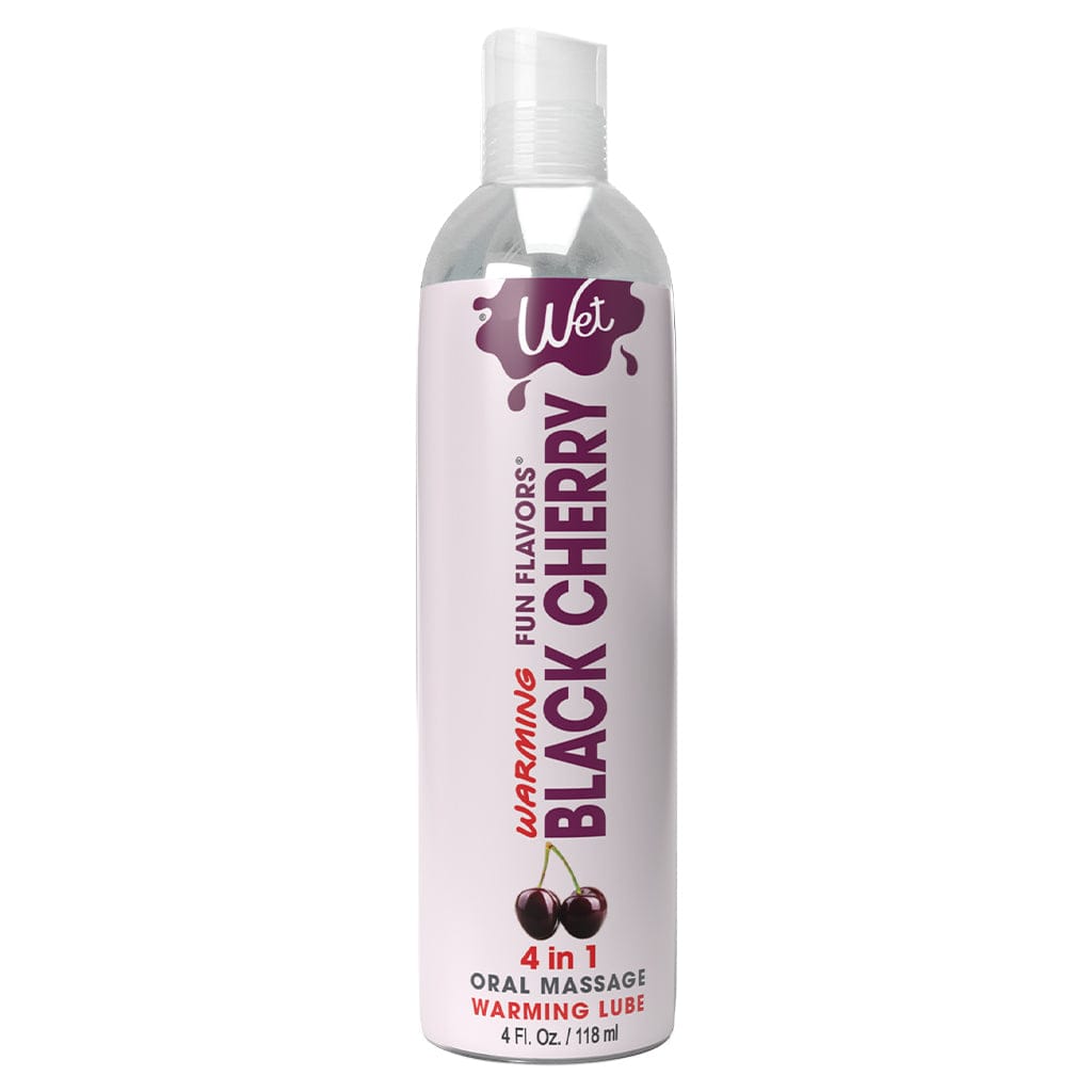 Wet Lubes & Lotions 4oz Wet Fun Flavors 4-in-1 Black Cherry Warming Lubricant