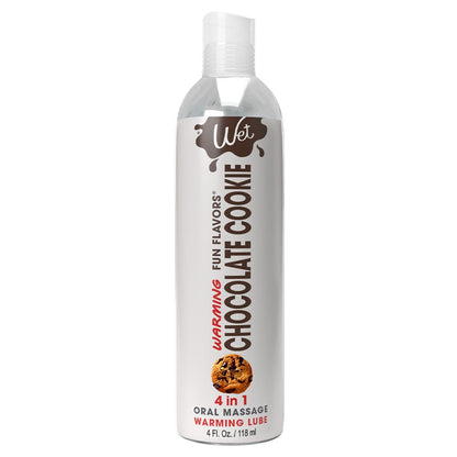 Wet Lubes & Lotions 4oz Wet Fun Flavors 4-in-1 Chocolate Cookie Warming Lubricant