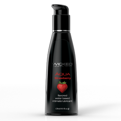 Wicked Lubes & Lotions 4 oz Wicked Aqua Strawberry Flavored Lubricant