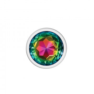 Viben Anal Toys Cheeky Charms Silver Metal Pink Rainbow Gem Butt Plug
