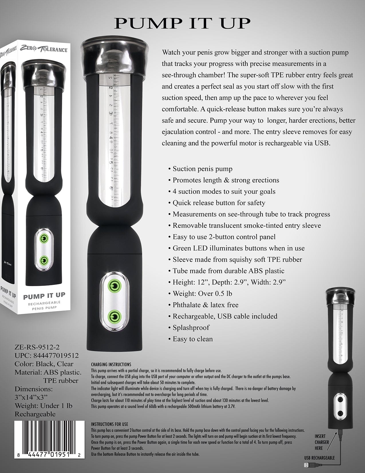 Zero Tolerance Male Enhancement Zero Tolerance Pump It Penis Pump