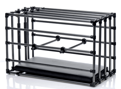 Master Series BDSM Master Series Kennel Adjustable Puppy Cage with Padded Board