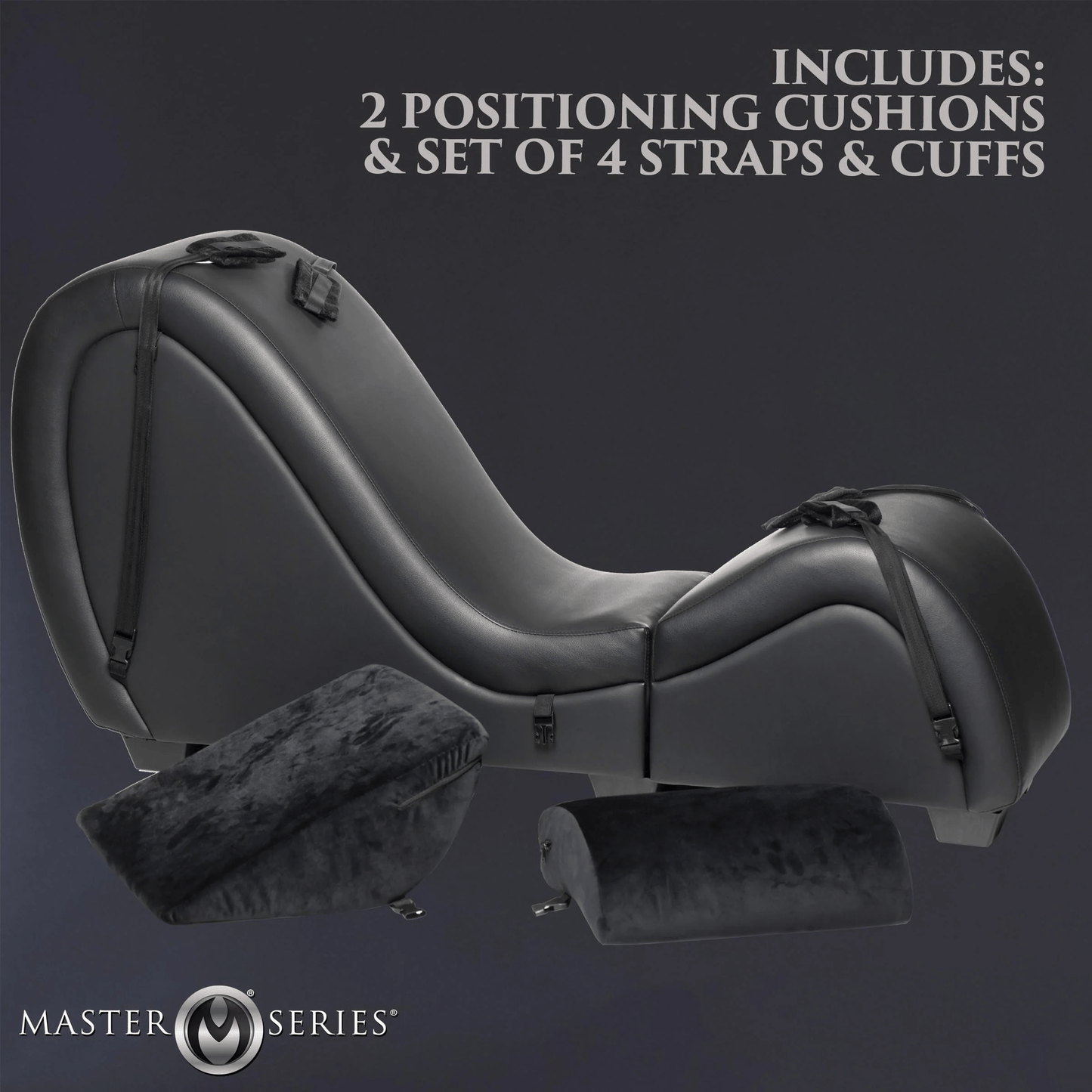 Master Series Sex Furniture Black Master Series Kinky Sex Chaise With Love Pillows