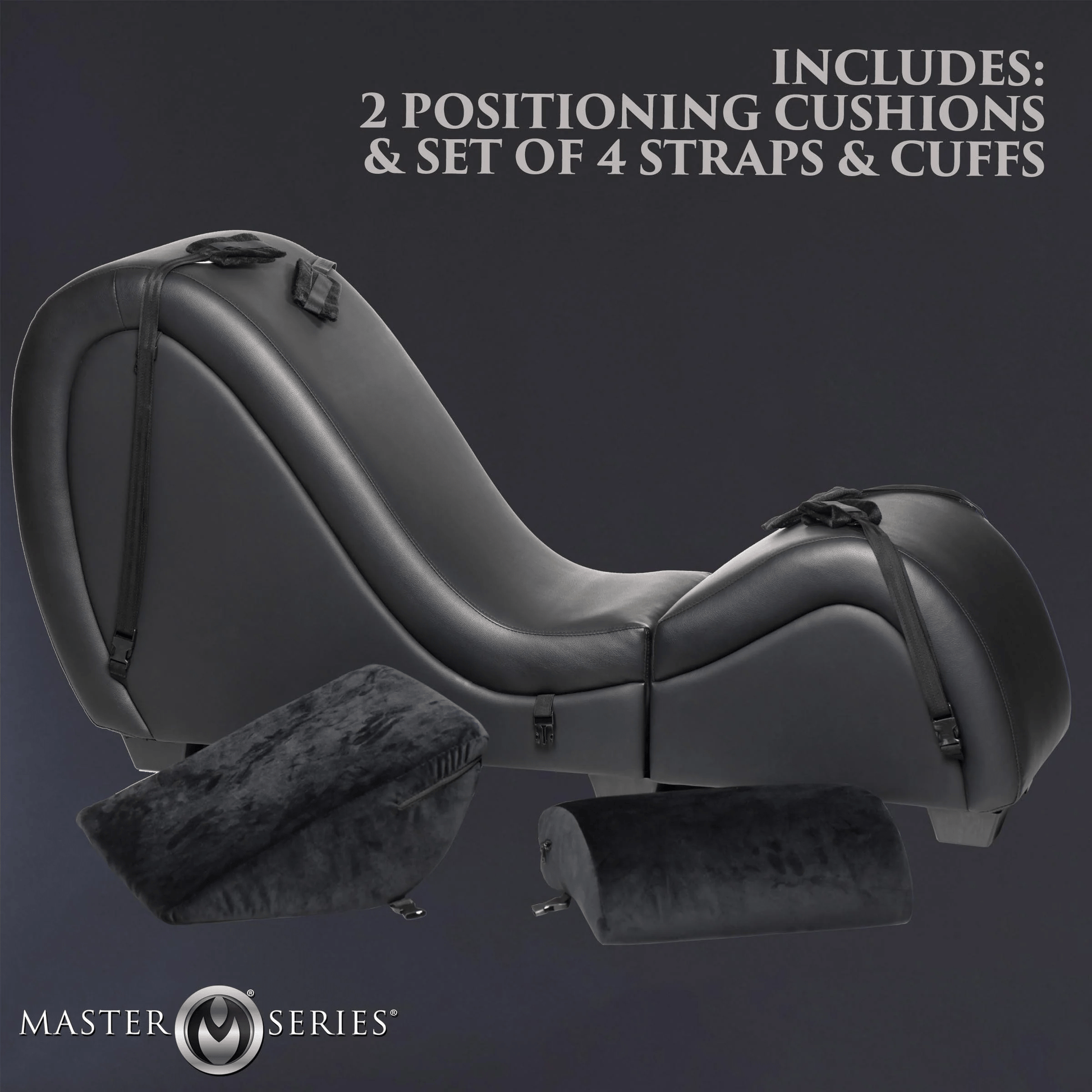 Master Series Sex Furniture Black Master Series Kinky Sex Chaise With Love Pillows