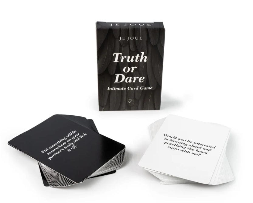 Je Joue Naughty Gift Set: Black Truth or Dare Cards, Mimi, Massage Candle, Silk Blindfold & Restraint