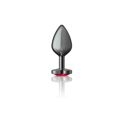 Viben Anal Toys Cheeky Charms Gunmetal Grey Red Heart Gem Butt Plug