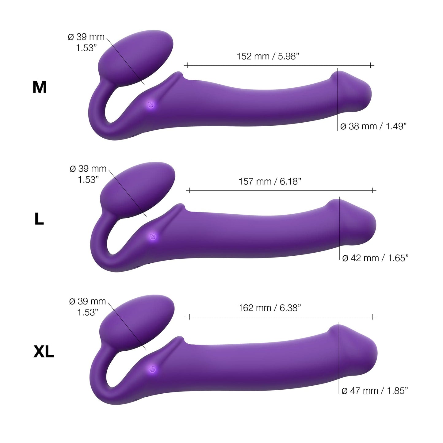 STRAP-ON-ME Strapless Strap-On VIBRATING BENDABLE STRAP-ON - XL - PURPLE