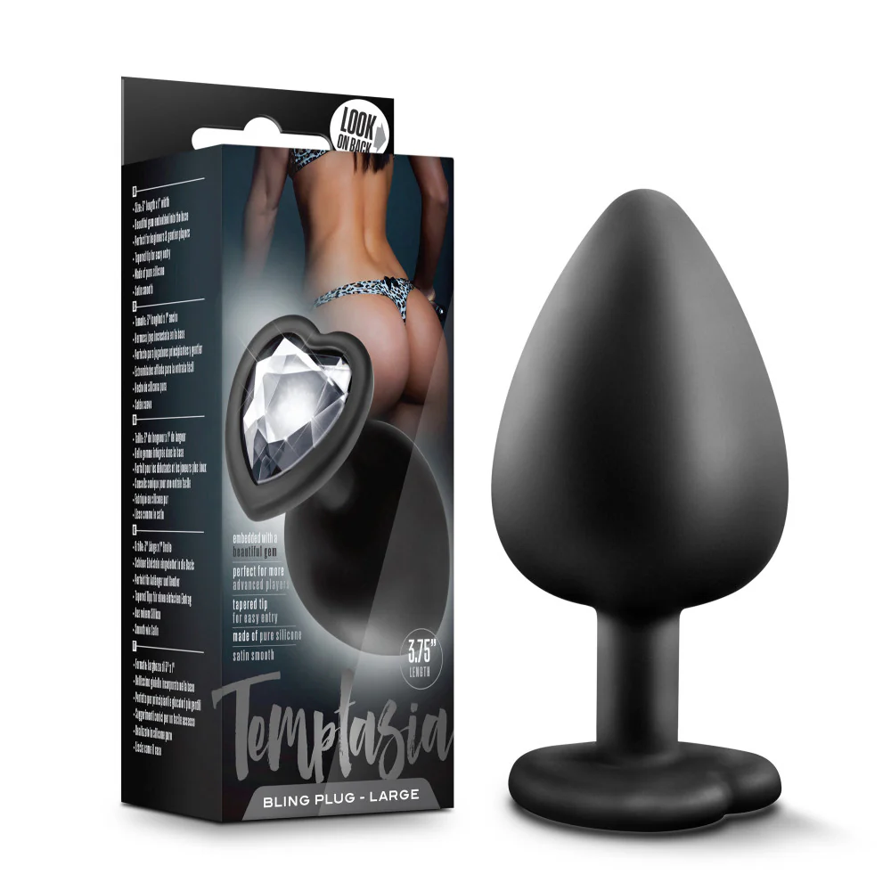 Blush Temptasia Black Bling Plug Large with packaging