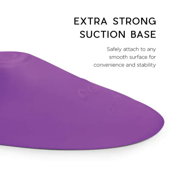 Purple vibrator with an extra strong suction base on a white background