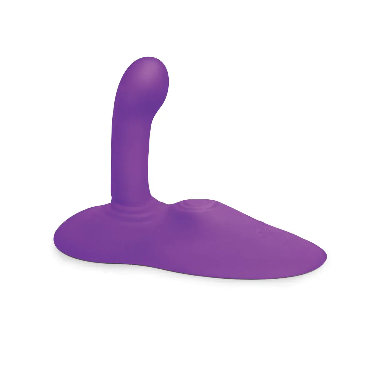 Purple silicone vibrator on a white background
