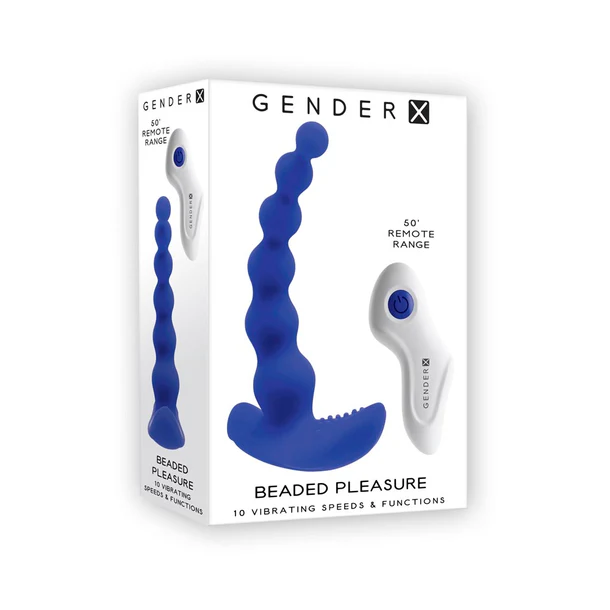 Gender X Beaded Pleasure Remote Control Vibrator Silicone Beaded Dildo Box