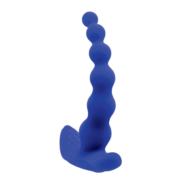 Gender X Beaded Pleasure Remote Control Vibrator Silicone Beaded Dildo Side and Back View