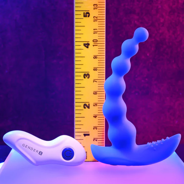 Gender X Beaded Pleasure Remote Control Vibrator Silicone Beaded Dildo Size Comparison