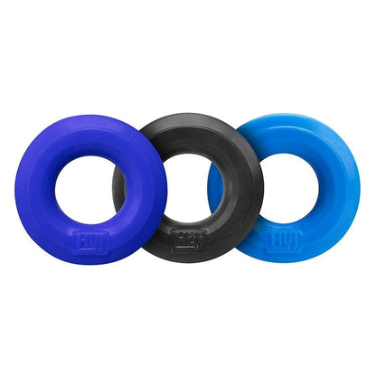 Hunkyjunk Cock Rings Hunkyjunk Huj3 C-Ring Cobalt Multi 3 Pack