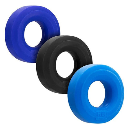 Hunkyjunk Cock Rings Hunkyjunk Huj3 C-Ring Cobalt Multi 3 Pack