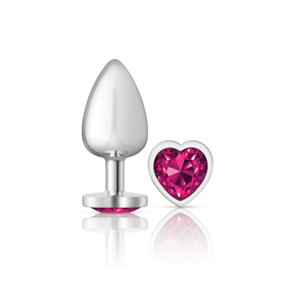 Viben Anal Toys Cheeky Charms Silver Metal Pink Heart Gem Butt Plug