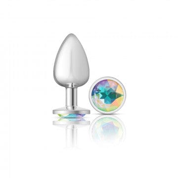 Viben Anal Toys Cheeky Charms Silver Metal Clear Gem Butt Plug