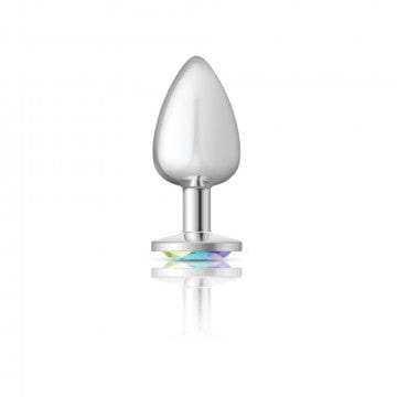 Viben Anal Toys Cheeky Charms Silver Metal Clear Gem Butt Plug