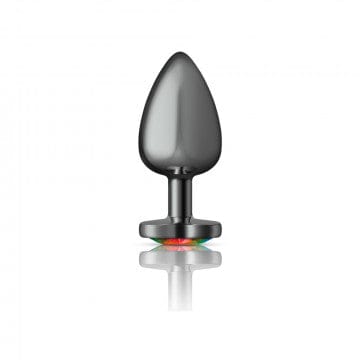 Viben Anal Toys Cheeky Charms Gunmetal Grey Rainbow Heart Gem Butt Plug