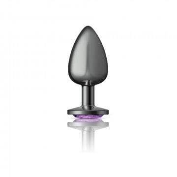 Viben Anal Toys Cheeky Charms Gunmetal Grey Purple Gem Butt Plug