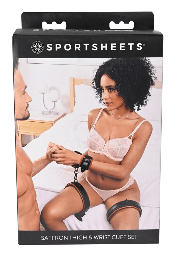 Sportsheets Cuffs Sportsheets Saffron Thigh and Wrist Cuff Set