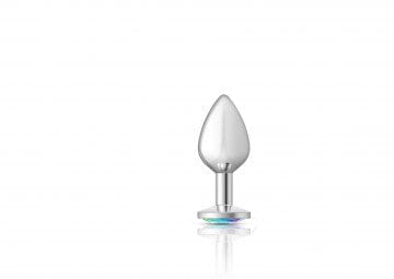 Viben Anal Toys Cheeky Charms Silver Metal Clear Gem Butt Plug