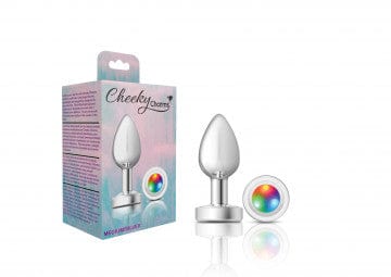 Viben Anal Toys Medium Cheeky Charms Silver Metal Luminous Butt Plug