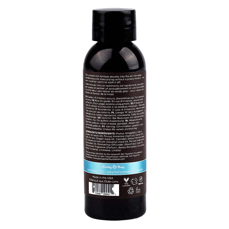 Earthly Body Massage Oil Earthly Body Hemp Seed Massage Oil Sunsational