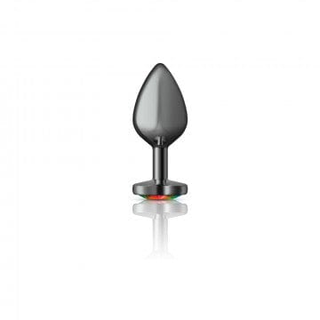 Viben Anal Toys Cheeky Charms Gunmetal Grey Rainbow Heart Gem Butt Plug